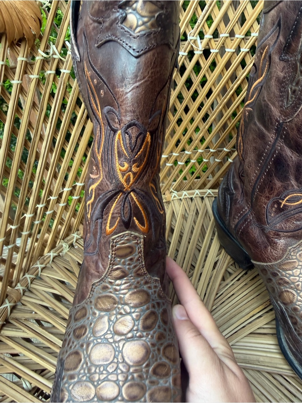 Crush by Durango brown leather pointed-toe western cowgirl boots 7.5 - Picture 11 of 12